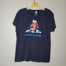 Marvel Womens Shirt Large Deadpool My Powers Are Useless Graphic Blue - £11.20 GBP