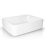 Rectangular White Ceramic Vessel Sink - Contemporary Above Counter, 19&quot; ... - $1,520.57 MXN