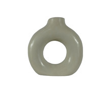 Modern White Ceramic Vase for Home Decor Donut Vase for Living Room Dinner Table - £47.92 GBP