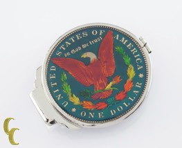 Gorgeous Colorized Morgan Dollar Stainless Steel Money Clip Unique - $226.40
