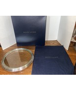 New Ralph Lauren Tempered Glass &amp; Stainless 13&quot; Round Serving Tray W/Dus... - $950.55 CAD
