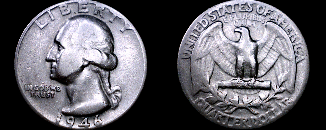 1946-P Washington Quarter Silver - £9.18 GBP