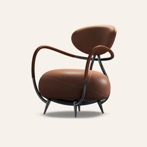 Luxury Tiger Chair: Italian Minimalist Leather Leisure Chair for Living Room and - £3,180.07 GBP+