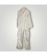Vintage Military Coveralls White Mechanic Sateen Carded 1980s Small Long E8 - £68.04 GBP
