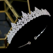 New tiara AAA CZ bridal headdress wedding jewelry bride crystal crown headband f - £55.17 GBP