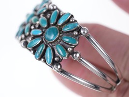 40&#39;s-50&#39;s Native American sterling/turquoise cluster bracelet - £510.42 GBP