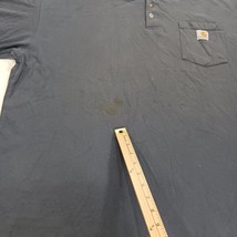 Carhartt K84 BLS Men's Blue Henley Cotton Pocket T-Shirt Short Sleeve Size 2XL image 3