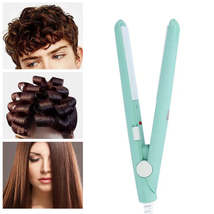 Portable Mini Hair Straightener Flat Iron Hair Curler For Men Women Short Hair W - £19.76 GBP