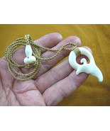 (J-Whale-2) white WHALE TAIL aceh bovine bone PENDANT Necklace whales tails - £14.04 GBP