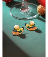 KICKY & PERKY 925 Sterling Silver Enamel with Pearl Earrings Womens Jewelry