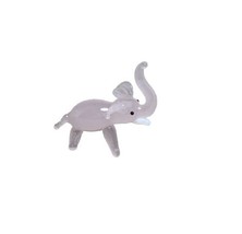 Ganz Miniature Pink White Art Glass Elephant l Animal Figurine 1 inch - £6.94 GBP