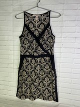 Forever 21 Black Tan Baroque Print Dress Front Pockets Womens Juniors Size XS - £10.91 GBP