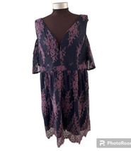 VENUS Blue &amp; Purple Lace Dress Cold Shoulder NWT Sz 24 Romantic Cocktail - £23.18 GBP