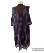 VENUS Blue &amp; Purple Lace Dress Cold Shoulder NWT Sz 24 Romantic Cocktail - £23.31 GBP