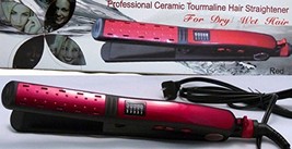 Hair Straightener/flat Iron Professional Ceramictourmaline Plates/color RED - $34.64