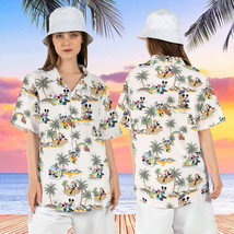 Mickey And Minnie Mouse Palm Tree Tropical Summer Vacation HAWAIIAN Shirt - £8.17 GBP+
