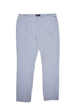 Theory Classic Skinny Pants Blue Gingham Plaid Womens 8 Viscose Stretch USA Made - £20.88 GBP