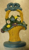 Floral Bow Basket Cast Iron Door Stop - $29.95