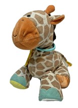 Carters Plush Brown Orange Aqua Giraffe Rattle Teether Baby Crib Toy 2016 - $17.55