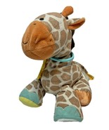 Carters Plush Brown Orange Aqua Giraffe Rattle Teether Baby Crib Toy 2016 - £13.80 GBP