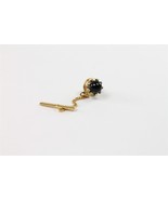 ✅ Vintage Men Neck Tie Pin w/Chain Clasp Bar Clip Sphere Onyx Gold Tone ... - £5.81 GBP
