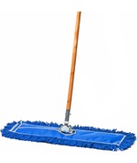 24 Inch Blue Commercial Dust Mop &amp; Floor Sweeper – Wood Handle Floor Mop... - $89.12 CAD
