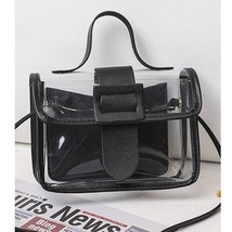 Mini Transparent Square Crossbody Bag with Inner Pouch Black Trim - £16.79 GBP