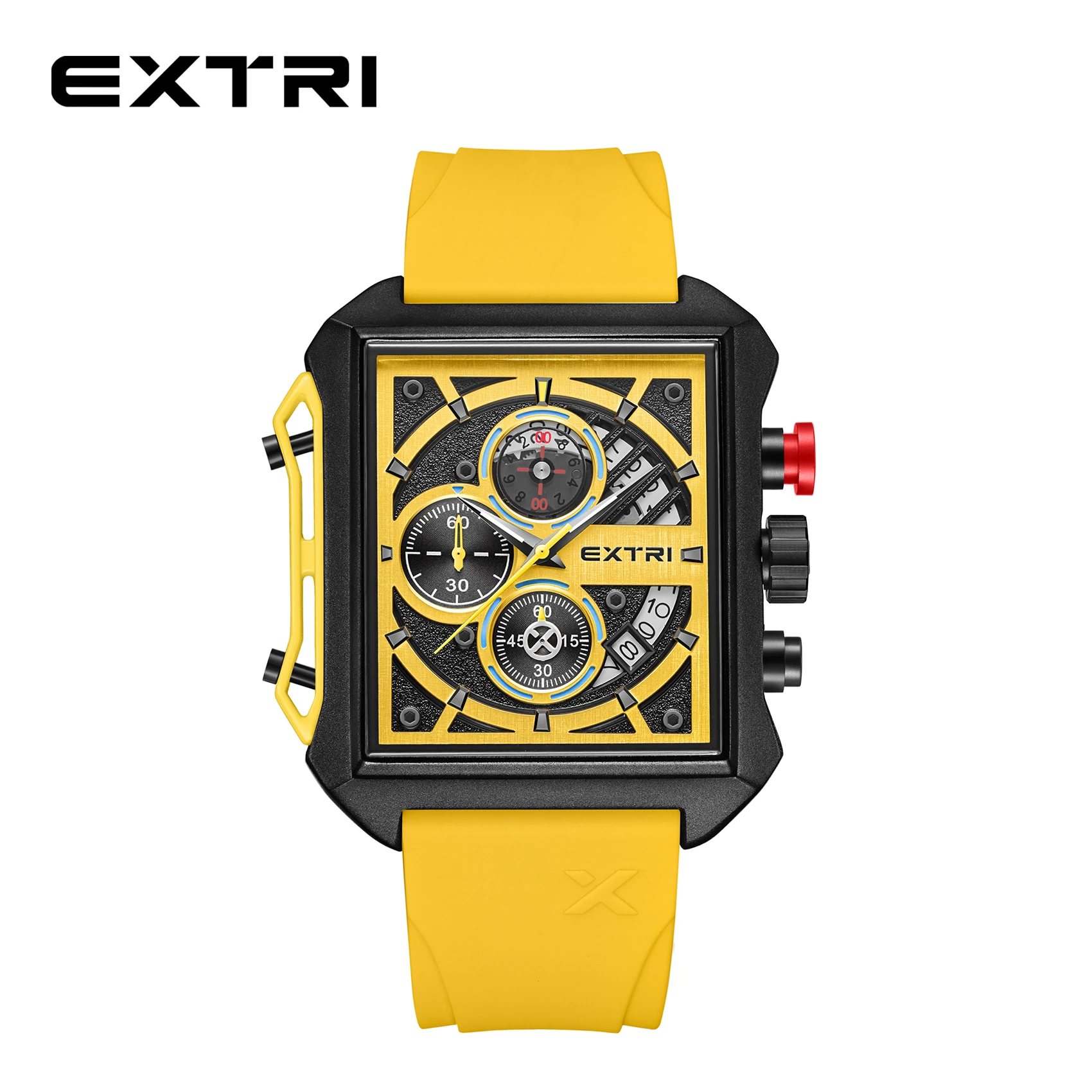 Extri   Men Gift Waterproof Boy Hand Clock Fashion Timepieces  Square s Wristwat - £109.80 GBP