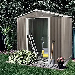 6Ft X 5Ft Outdoor Storage Shed, Outdoor Metal Storage House With Sliding... - $693.99