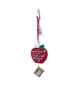 Glass Baron Handcrafted Teacher Books Apple Hanging Ornament New in Box Red - $14.03