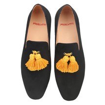 Merlutti Black Loafer Big Gold Tassel Wedding Prom Shoes - £149.25 GBP