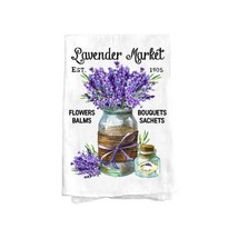 Purple Lavender Country Market Kitchen Cotton Tea Towels - $13.81