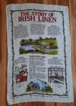Vintage Ulster Linen Tea Towel Wall Hanging ~The Story of Irish Linen ~  Ireland - £12.62 GBP
