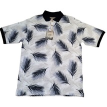 Palm Island Clothing Co. Men&#39;s Size L Cotton Short Sleeve Palm Print Polo Shirt - £16.51 GBP