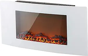 Callisto 35 Inch Wall Mounted Curved Panel Electric Fireplace Heater Wit... - $368.99
