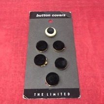 NOS Button Covers From The Limited - NEW ON THE CARD Black Felt Diamond ... - $21.73