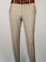 Men Suit BERLUSCONI Turkey Italian Wool 180's Glenn Plaid K167-07 Beige Blue image 10