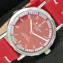 Mechanical Henri Sandoz &amp; Fils Vintage Swiss Mens Wrist Red Watch 594b-a311932-6 - £19.80 GBP