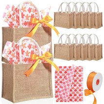 12 Pack Valentines Burlap Tote Bags With Handles Mini Bridesmaids Bags R... - £51.89 GBP