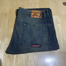 CHRIS CARDI Jeans Men 36x34 Brown/Dark Blue Denim Stretch Straight Leg - $613.64 MXN