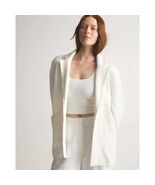 QUINCE Women's S Cream Organic Cotton Blazer Cardigan Quiet Luxury Minim... - $38.61