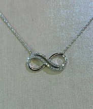 1Ct Round VVS1/D Simulated Diamond Infinity Necklace 14K White Gold Plated - £60.30 GBP