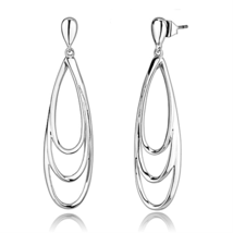3W349 - Rhodium Brass Earrings with No Stone - $497.24 MXN