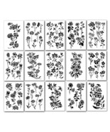 15 Flower Painting Stencils Assortment of Rose, lily, Daisy, Sunflower, ... - $44.73 CAD