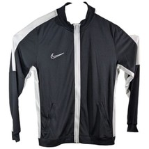 Mens Black and White Zip Up Track Jacket Nike Sz L Large Sweatshirt Runn... - £31.96 GBP