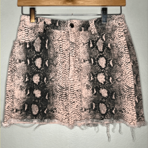 Blue Blush Pink Snakeskin Denim Skirt size S ~ 15&quot; long - £13.98 GBP