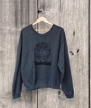 Vintage 90s Timberland Crewneck Sweatshirt Dark Grey Embroidered Logo Size XL - £43.73 GBP