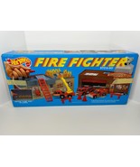 Vintage Mattel Hot Wheels Fire Fighter Sto &amp; Go Play Set 1988 Box Instru... - $74.89 CAD