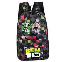 WM Ben 10 Backpack Daypack Schoolbag Bookbag Black Grid Two Robots - £18.97 GBP