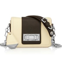 Rebecca Minkoff Mini Box Two-Tone Beige &amp; Brown Leather Bag Purse MSRP $395 - £114.34 GBP